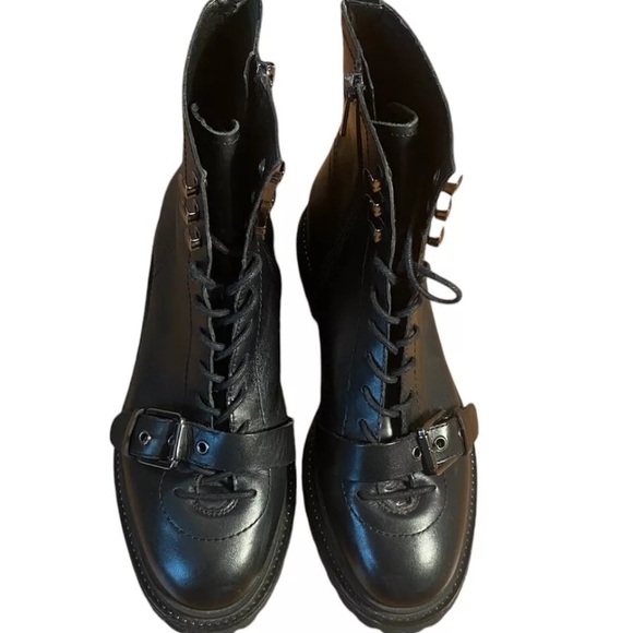 Franco Sarto Amelia Leather Combat Boots - Picture 3 of 6